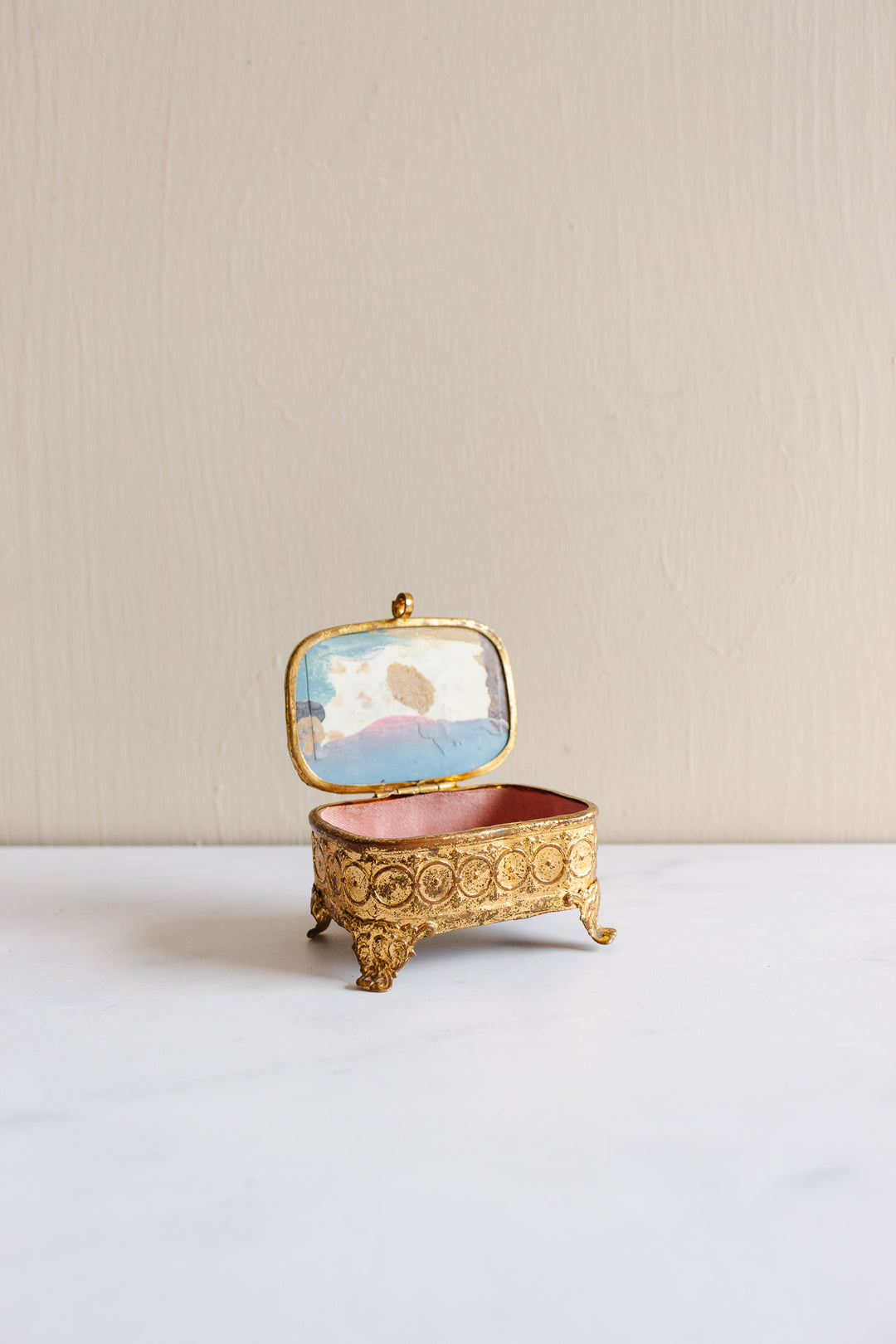 antique french beveled glass and ormolu souvenir bijoux casket