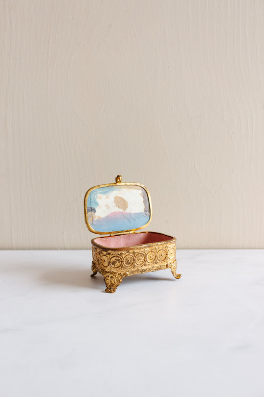 antique french beveled glass and ormolu souvenir bijoux casket