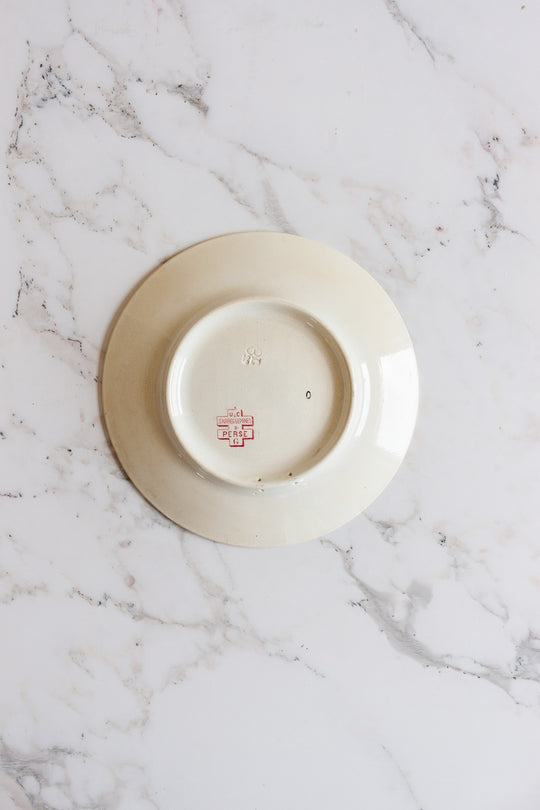 rare antique french "Perse" Sarreguemines talking plates, set of 6