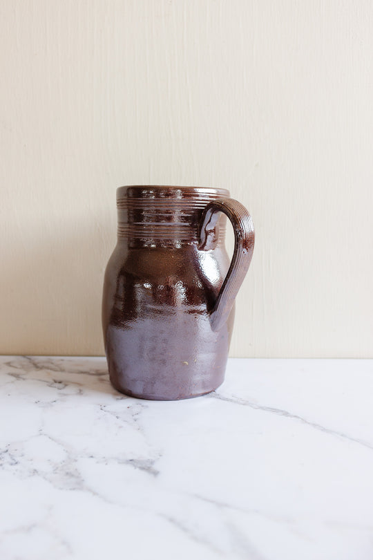 quintessentially French vintage glazed stoneware pitcher
