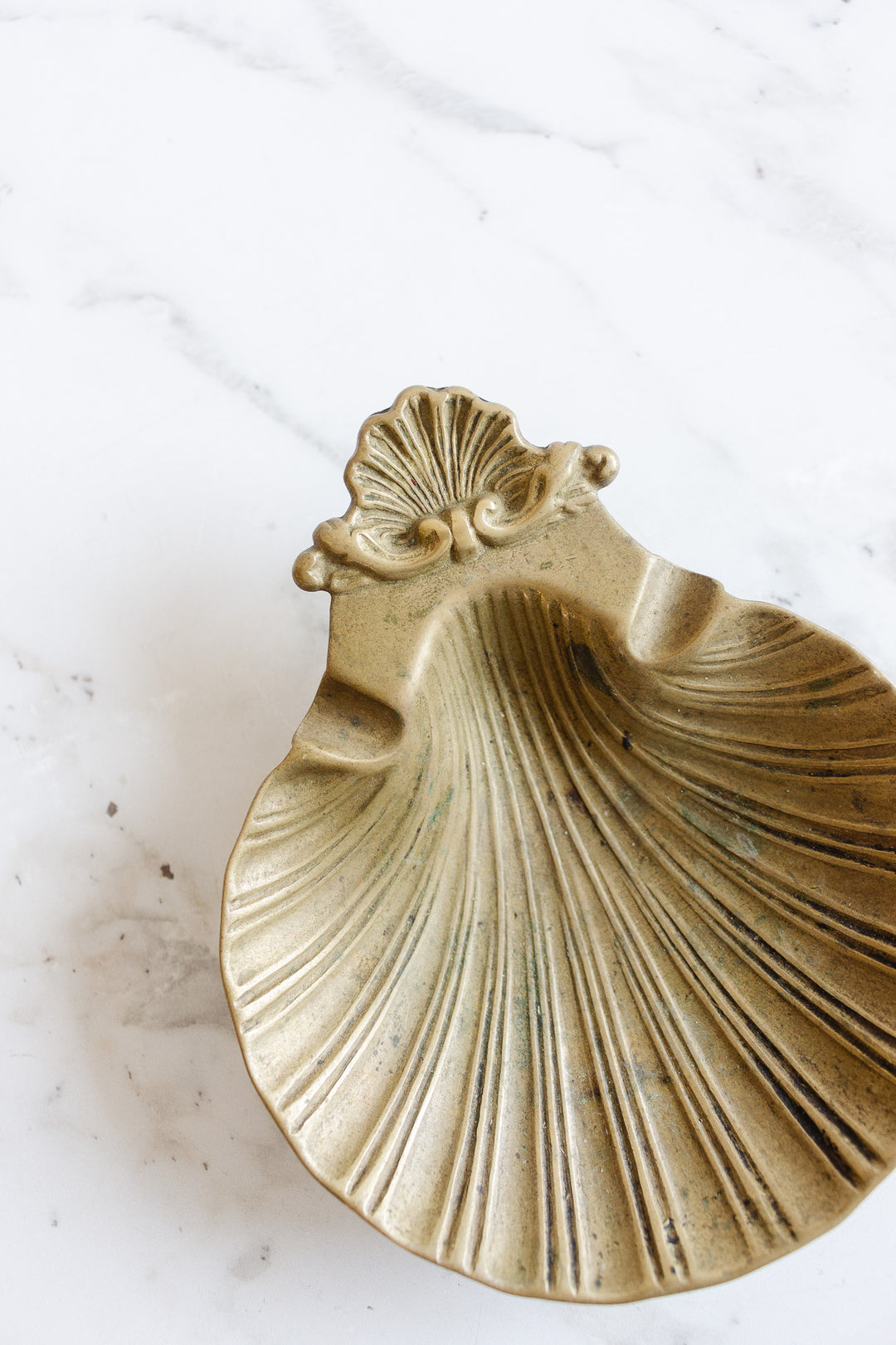 antique french brass coquillage cendrier