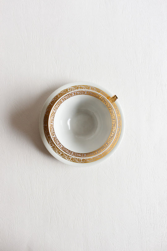vintage limoges france "bonne fête maman" teacup and saucer