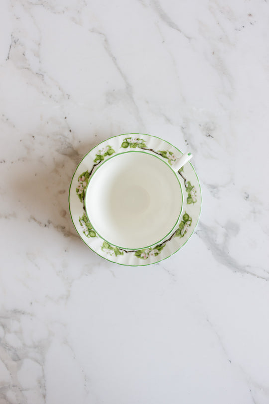 vintage crown staffordshire  teacup and saucer