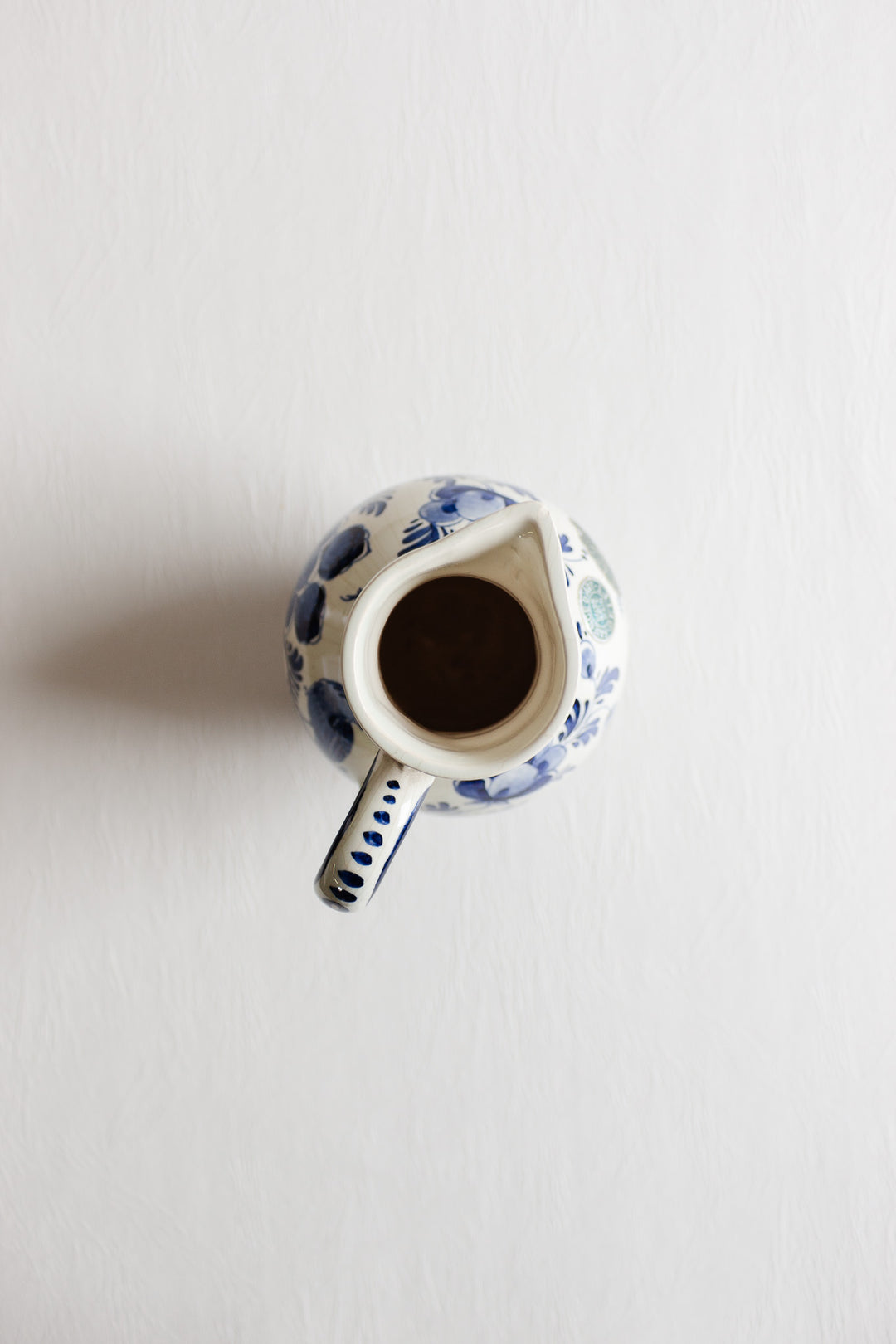 vintage blue and white delft pitcher