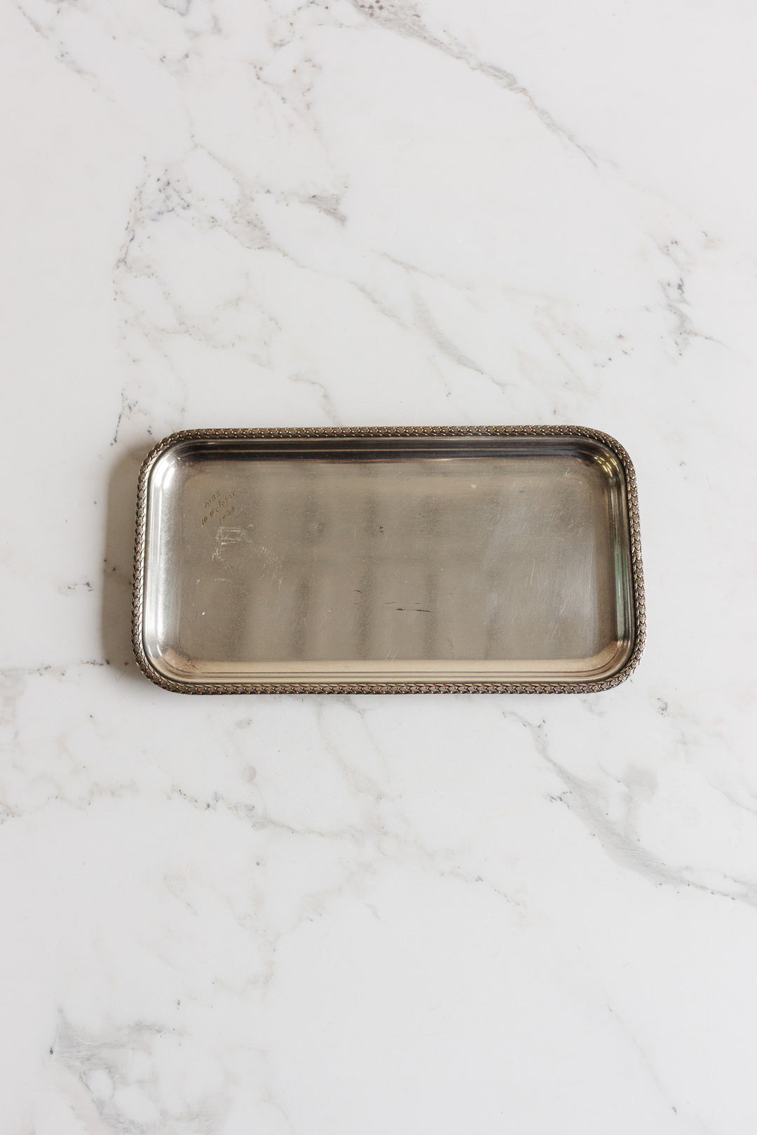 vintage french silverplate stamped vanity tray
