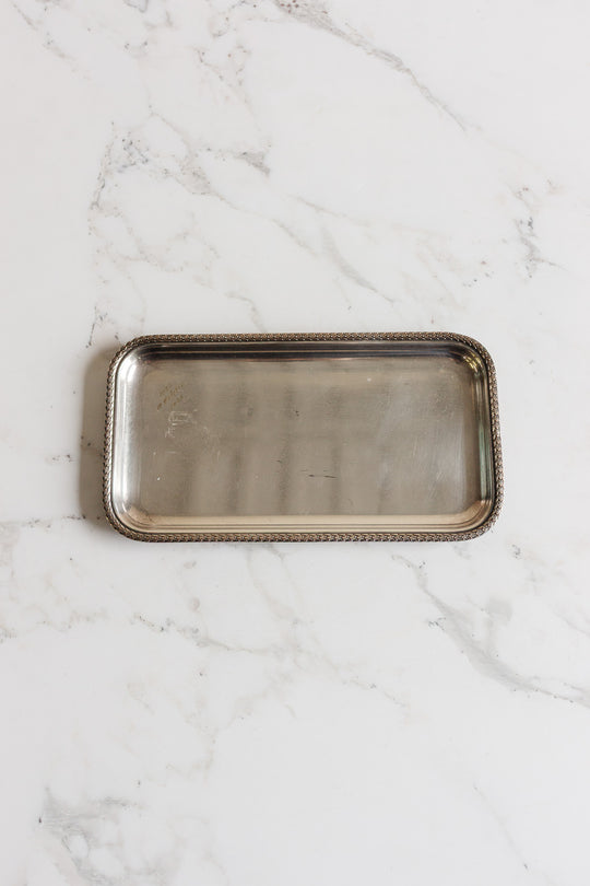 vintage french silverplate stamped vanity tray