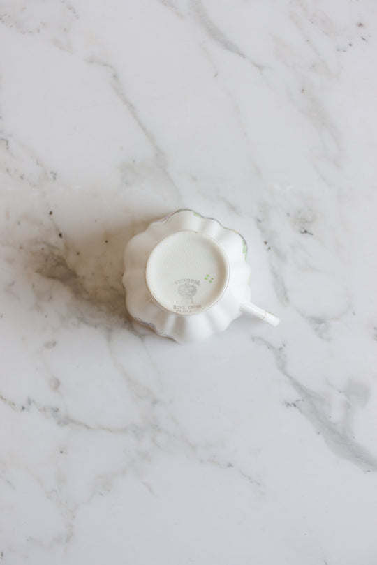 Victoria c&e pansies teacup and saucer