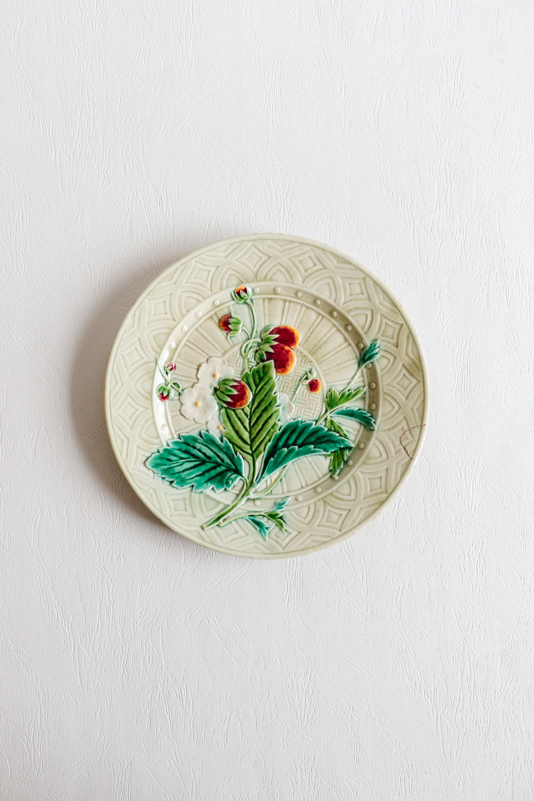 antique french sarreguemines majolica plate circa 1880