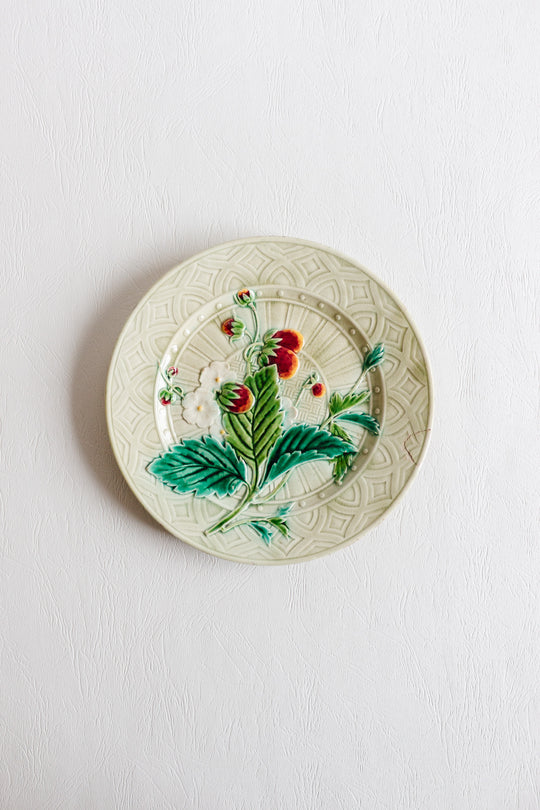 antique french sarreguemines majolica plate circa 1880