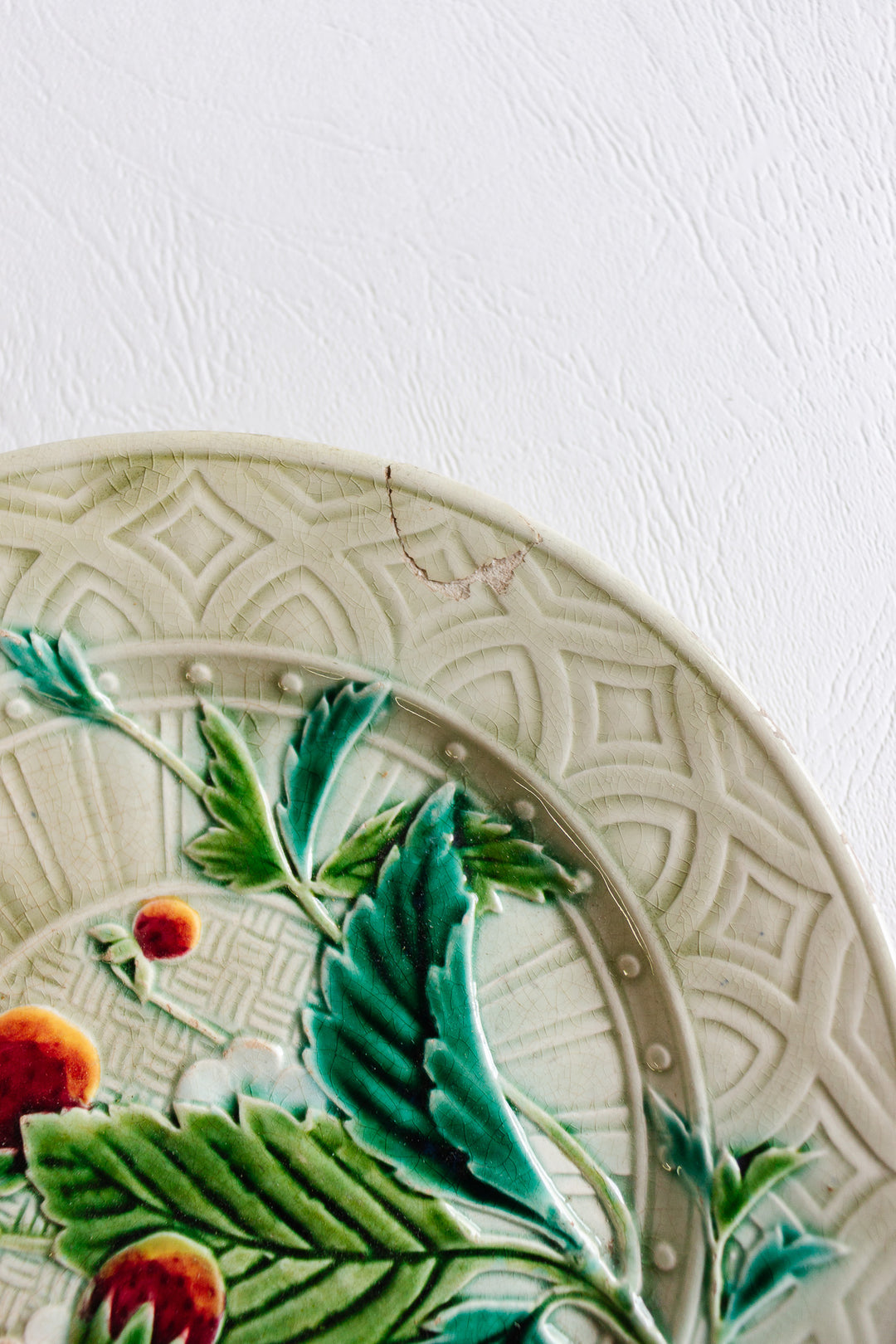 antique french sarreguemines majolica plate circa 1880