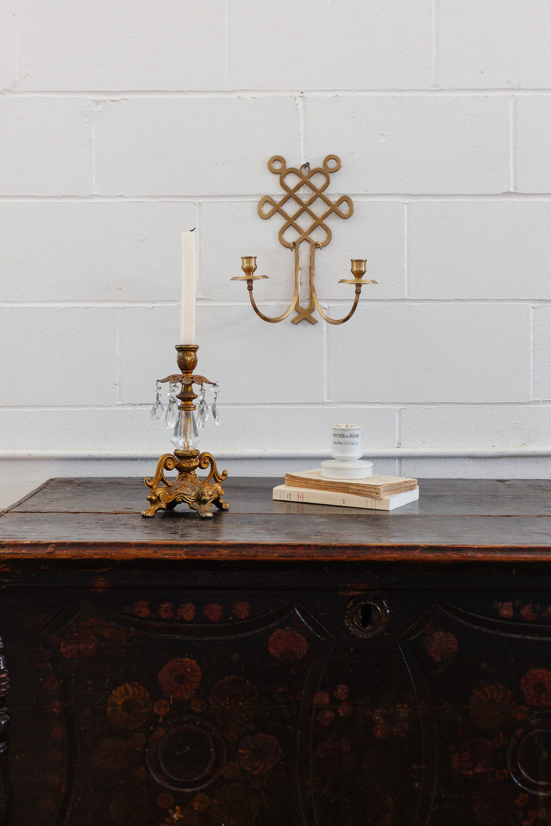 pair of vintage french brass sconces