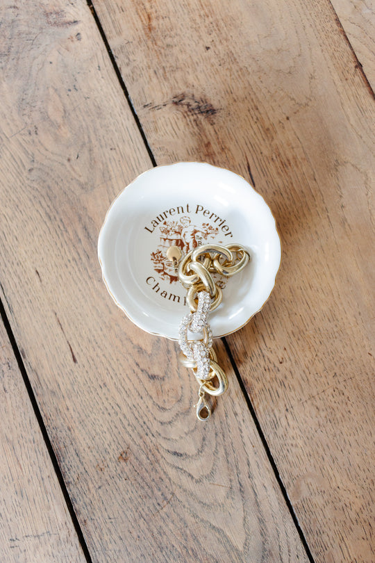 vintage french "Laurent Perrier champagne" porcelain ashtray