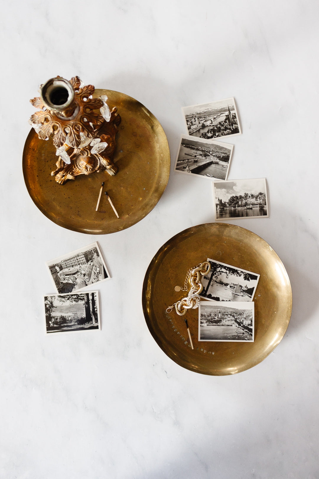 turn of the century French stamped brass boulangerie scale tray