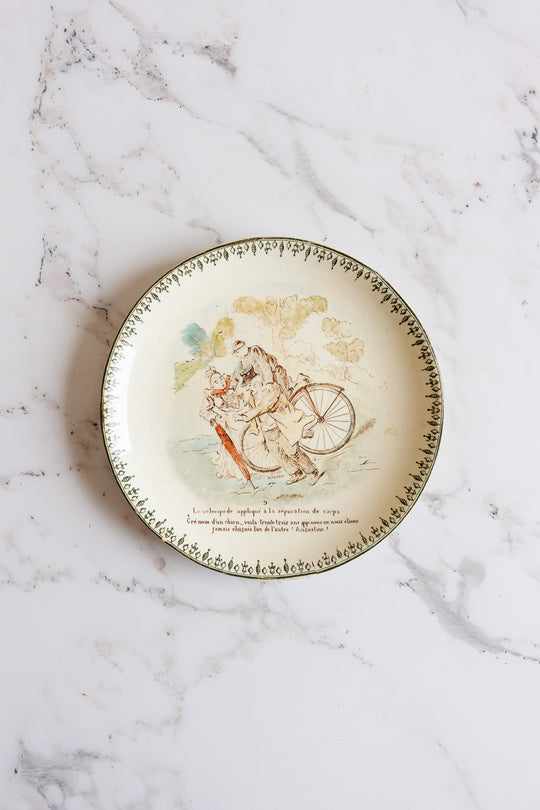 rare antique french choisy le roi hb & cie cycling talking plates