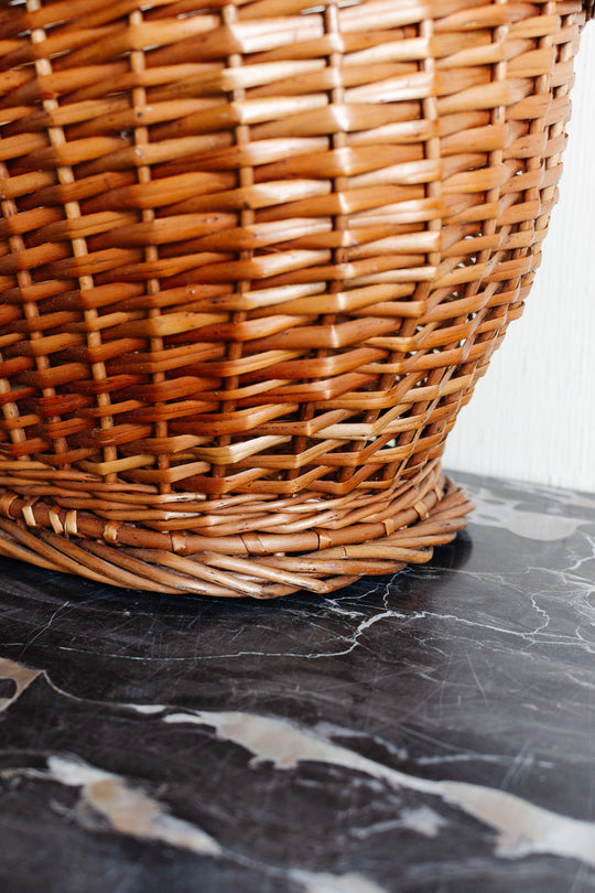 vintage french large gathering basket