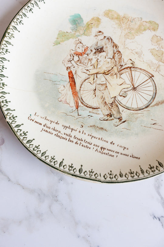 rare antique french choisy le roi hb & cie cycling talking plates