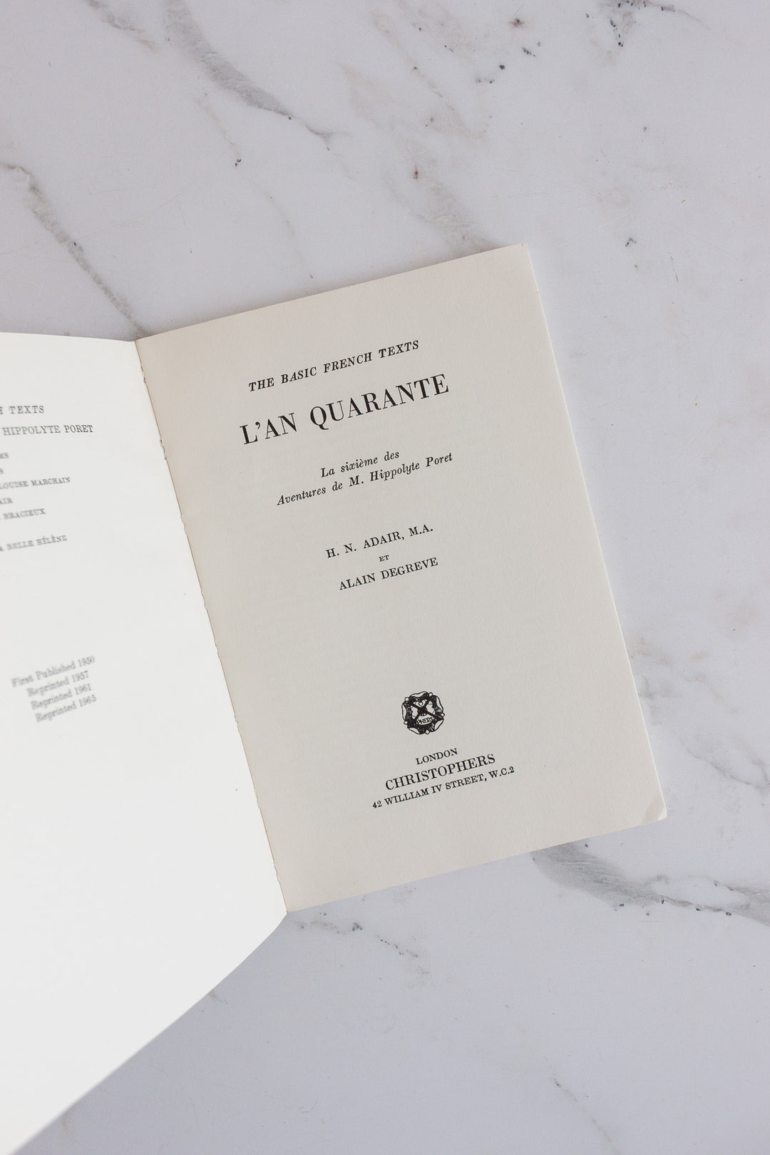 pair of Christopher's basic french texts