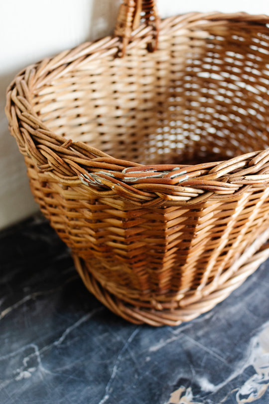 vintage french large gathering basket