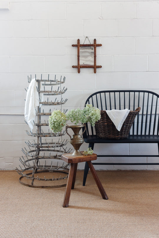 large antique french "hérisson" bottle drying rack