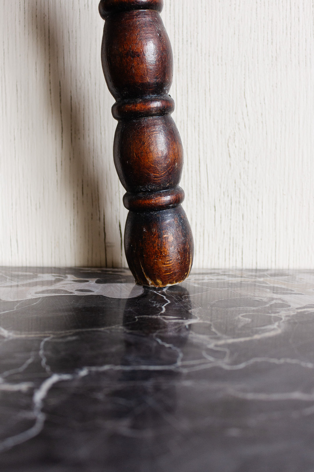 vintage french turned leg milking stool