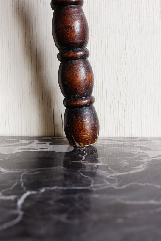 vintage french turned leg milking stool