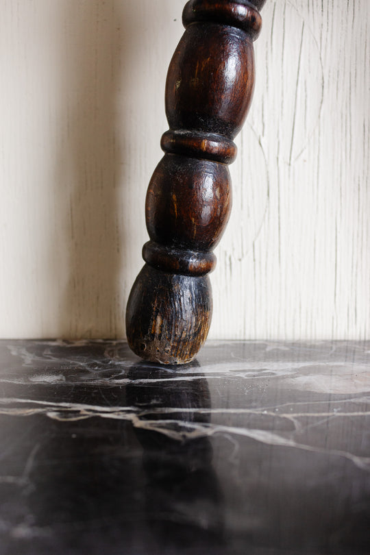 vintage french turned leg milking stool