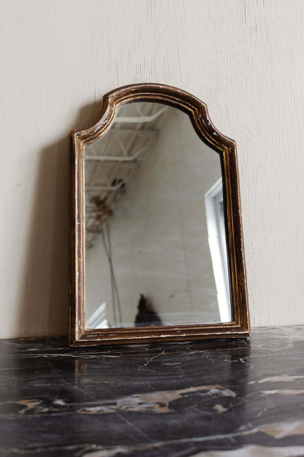 vintage french arched gilt table mirror