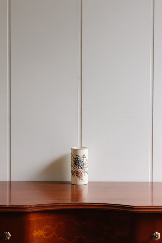 antique french floral polychrome vase