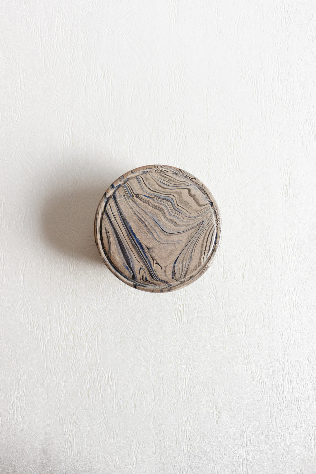 vintage french marbled pottery trinket box
