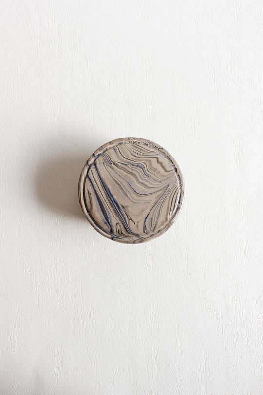 vintage french marbled pottery trinket box
