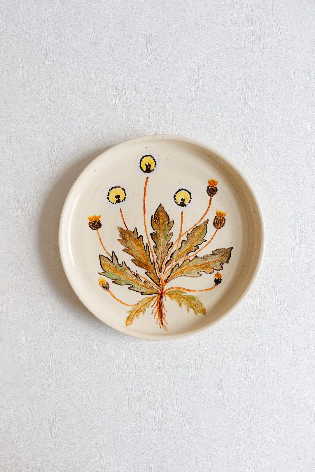 vintage french artisanal "les racines" dinner plates, set of 7