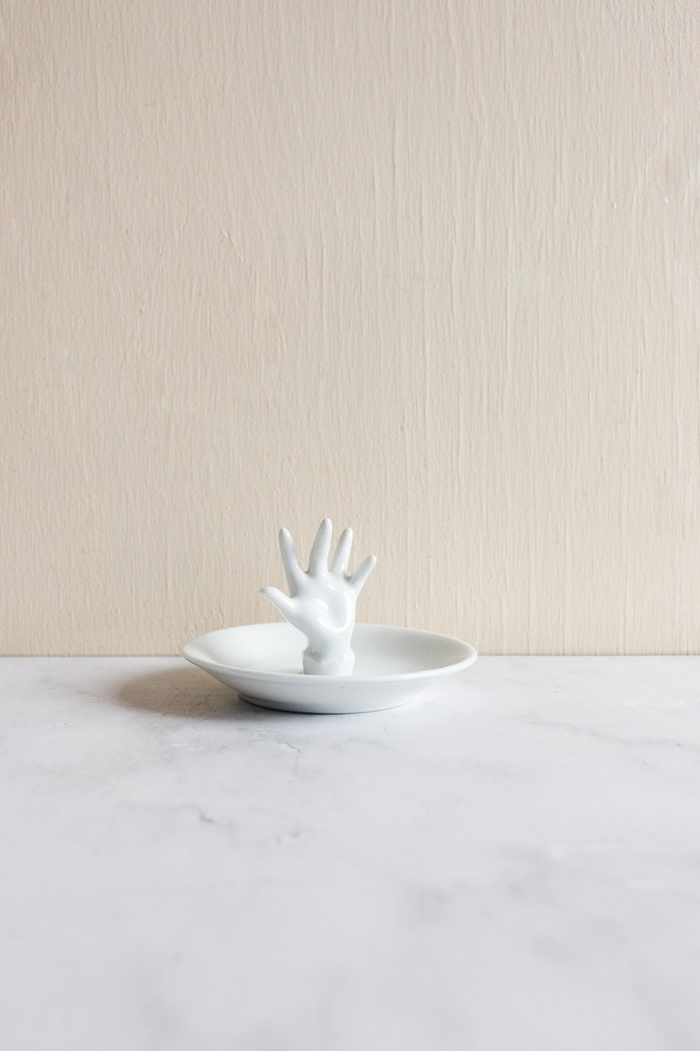 rare midcentury Limoges porcelain “hand” jewelry tray