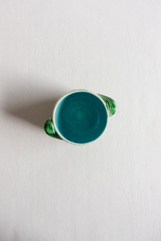 antique french majolica "cachepot en maïs"