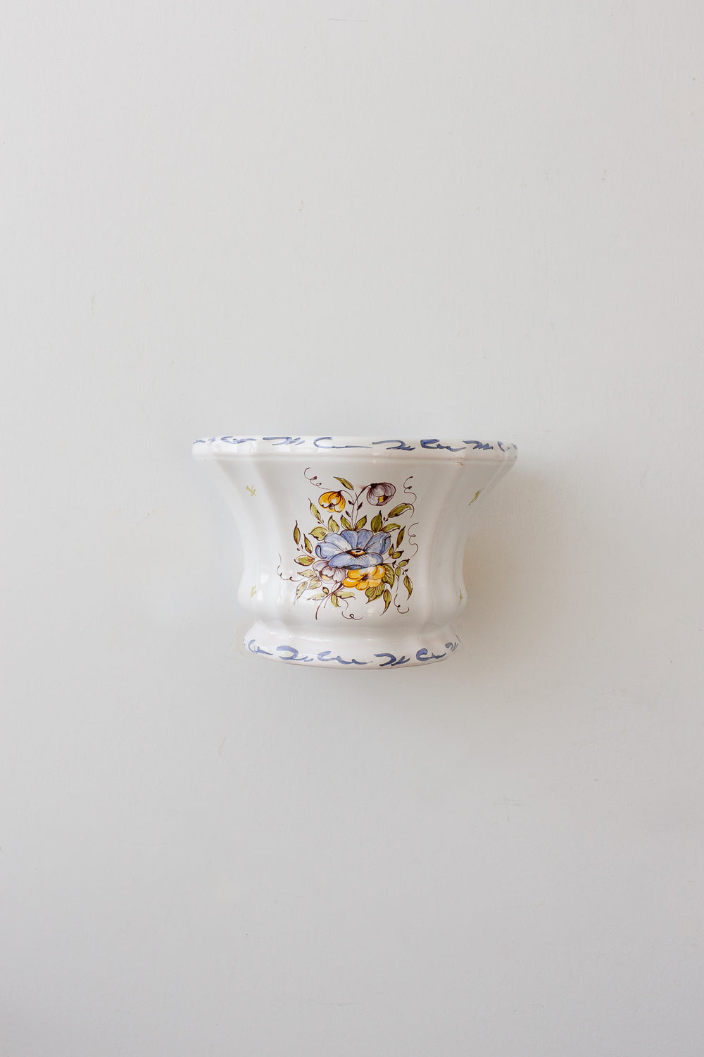 vintage french hand painted moustiers bouquetière