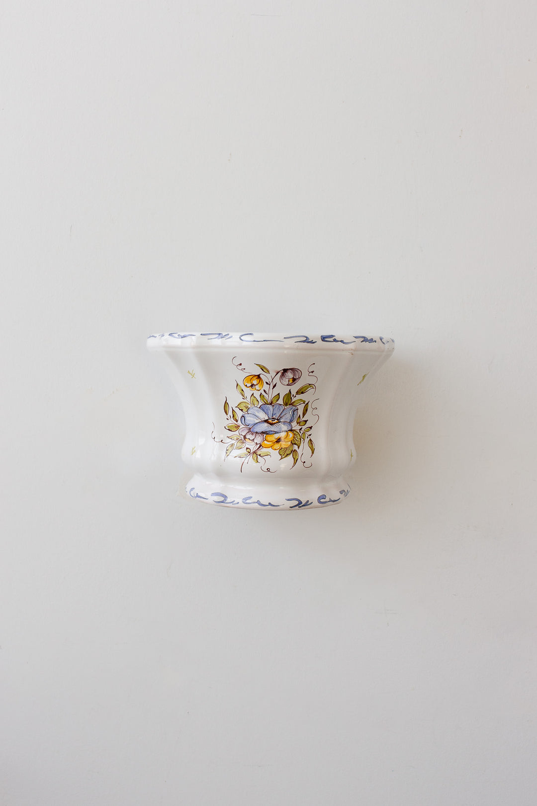 vintage french hand painted moustiers bouquetière