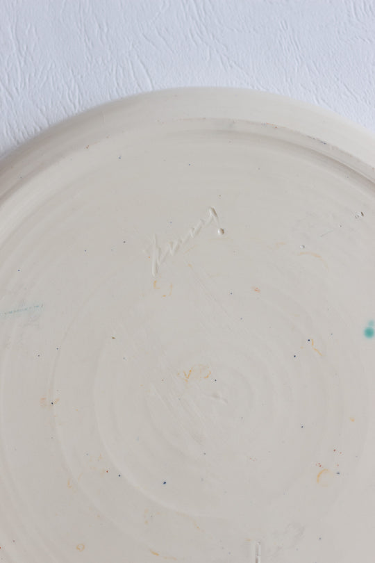 vintage french artisanal "les racines" dinner plates, set of 7