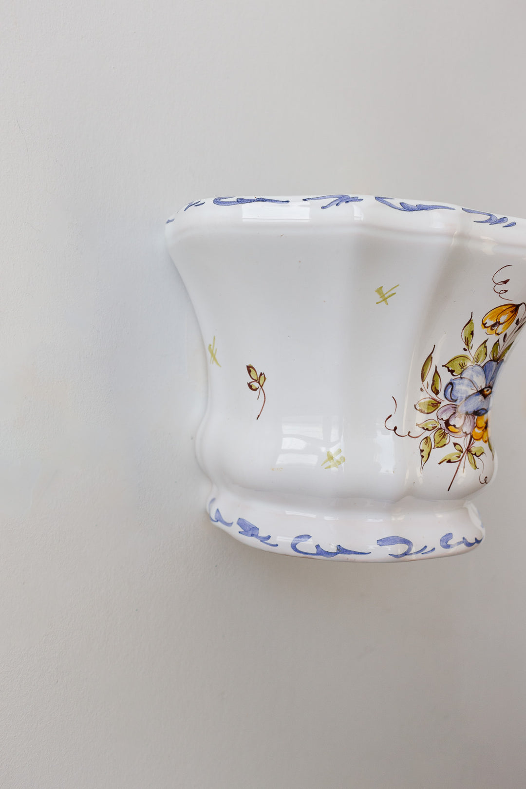 vintage french hand painted moustiers bouquetière