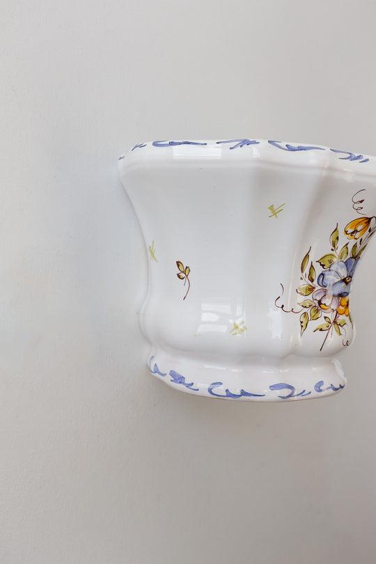 vintage french hand painted moustiers bouquetière