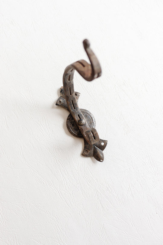antique french cast iron wall hook