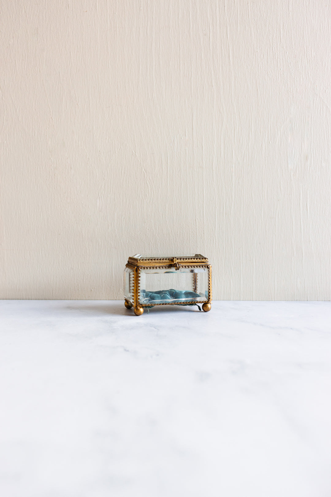 antique french large beveled glass and ormolu bijoux casket