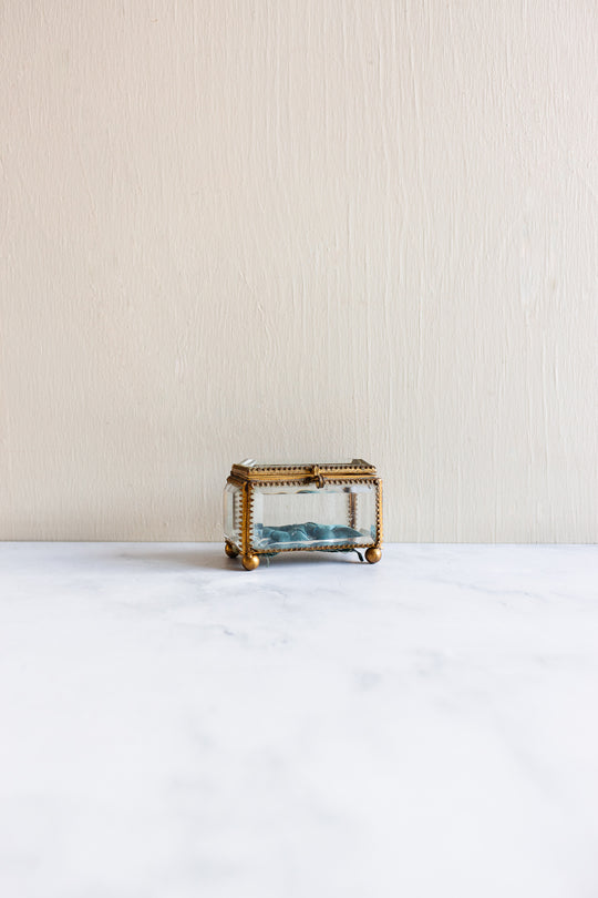 antique french large beveled glass and ormolu bijoux casket