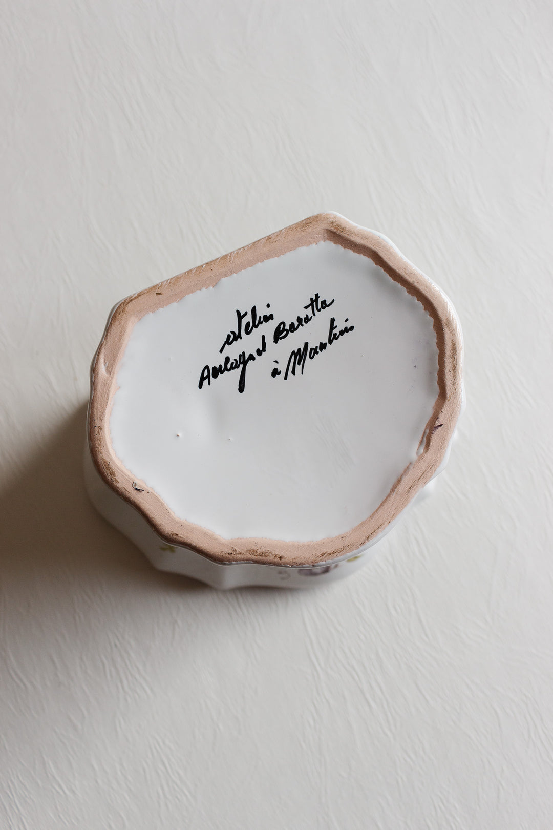 vintage french hand painted moustiers bouquetière