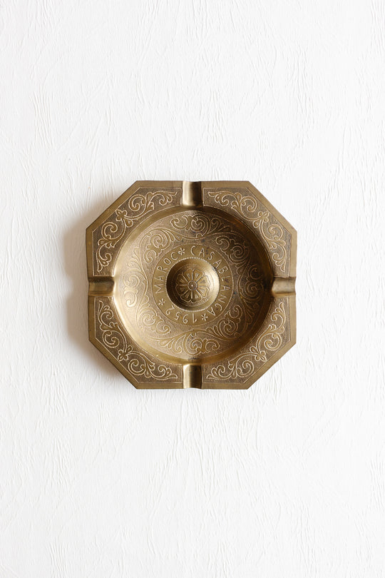 vintage Moroccan Casablanca 1952 brass ashtray