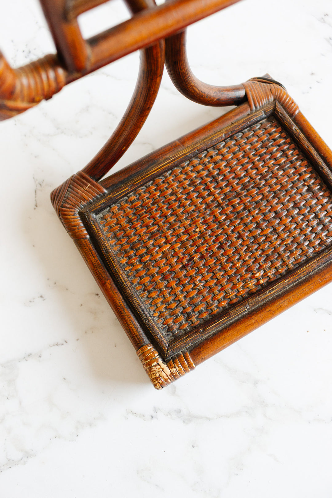 midcentury french bamboo table top mirror
