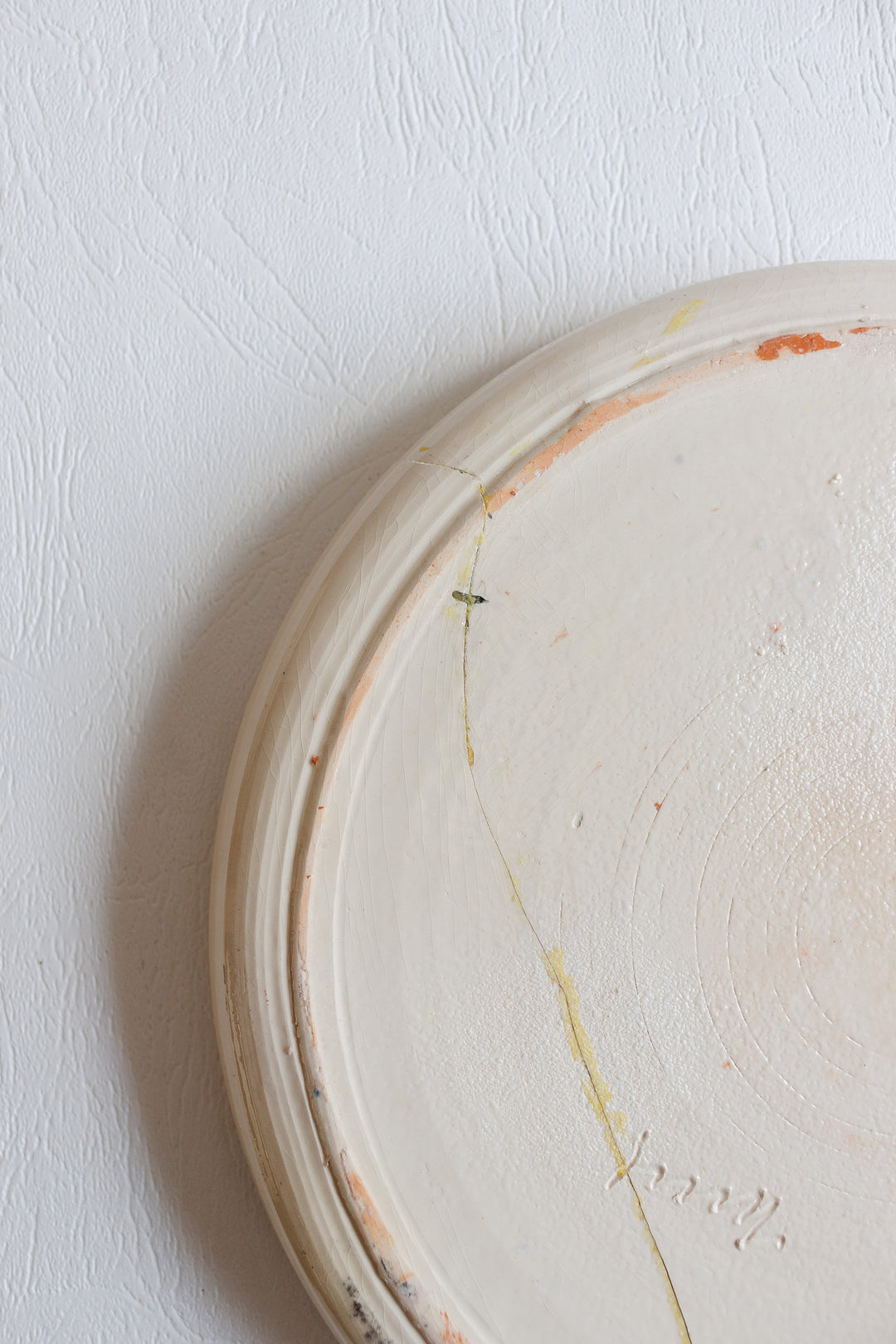 vintage french artisanal "les racines" dinner plates, set of 7
