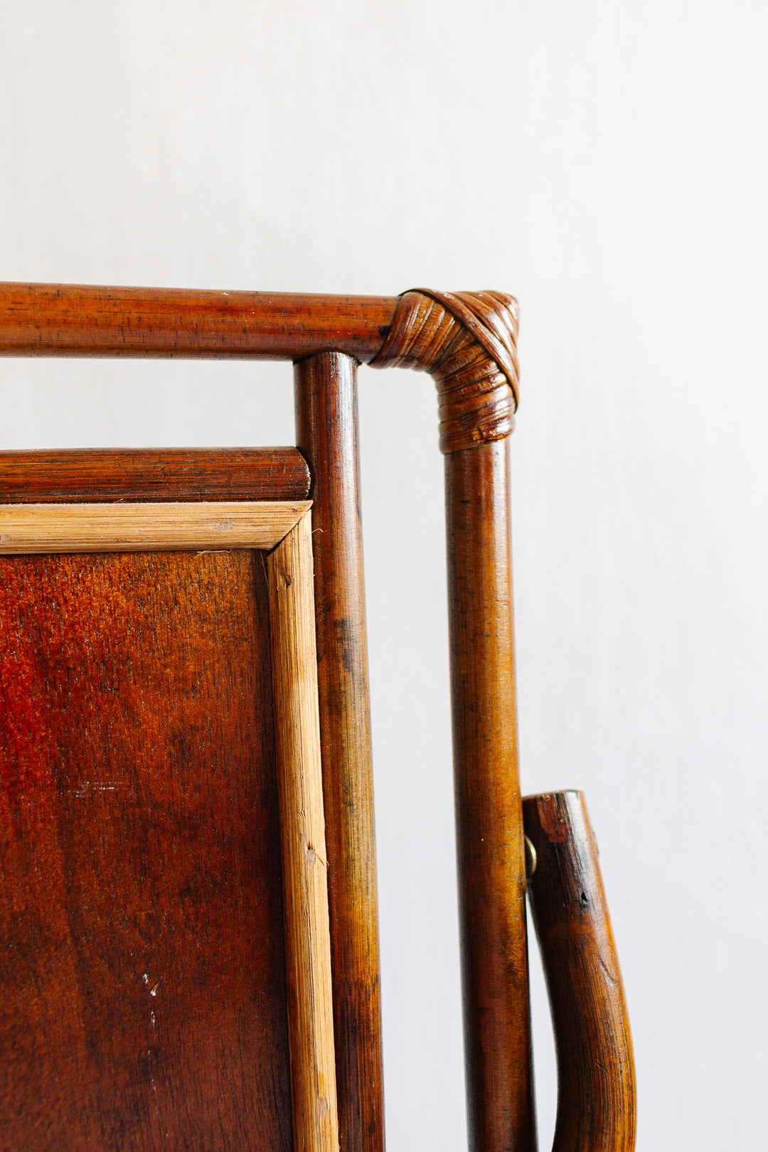 midcentury french bamboo table top mirror