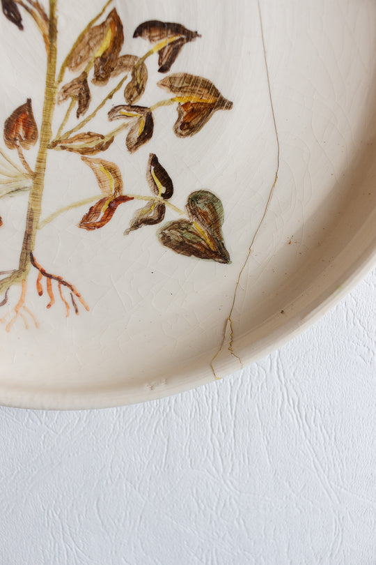 vintage french artisanal "les racines" dinner plates, set of 7