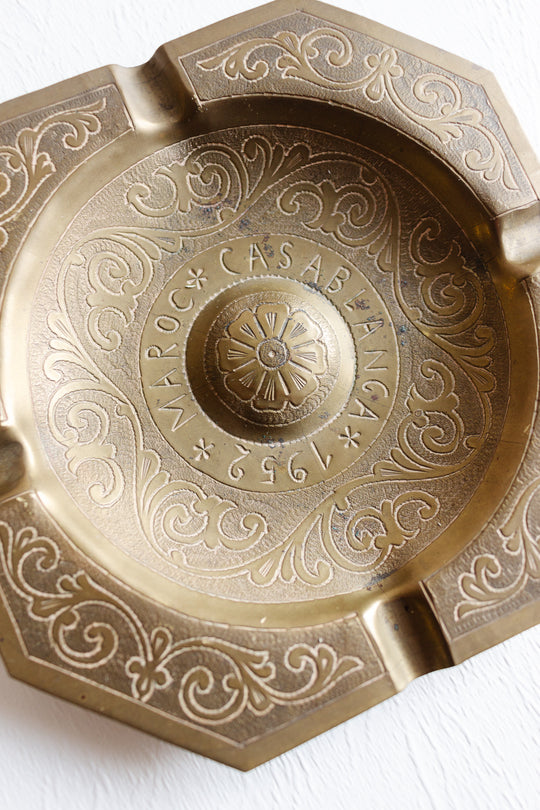 vintage Moroccan Casablanca 1952 brass ashtray