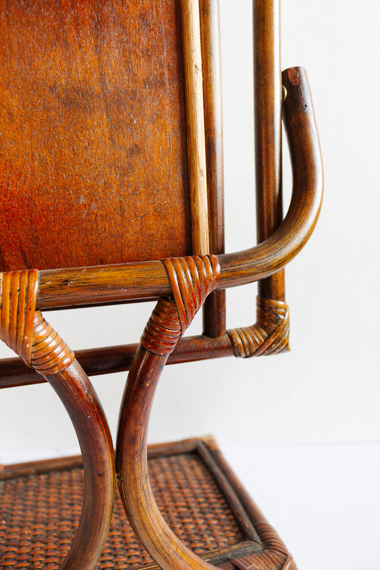 midcentury french bamboo table top mirror
