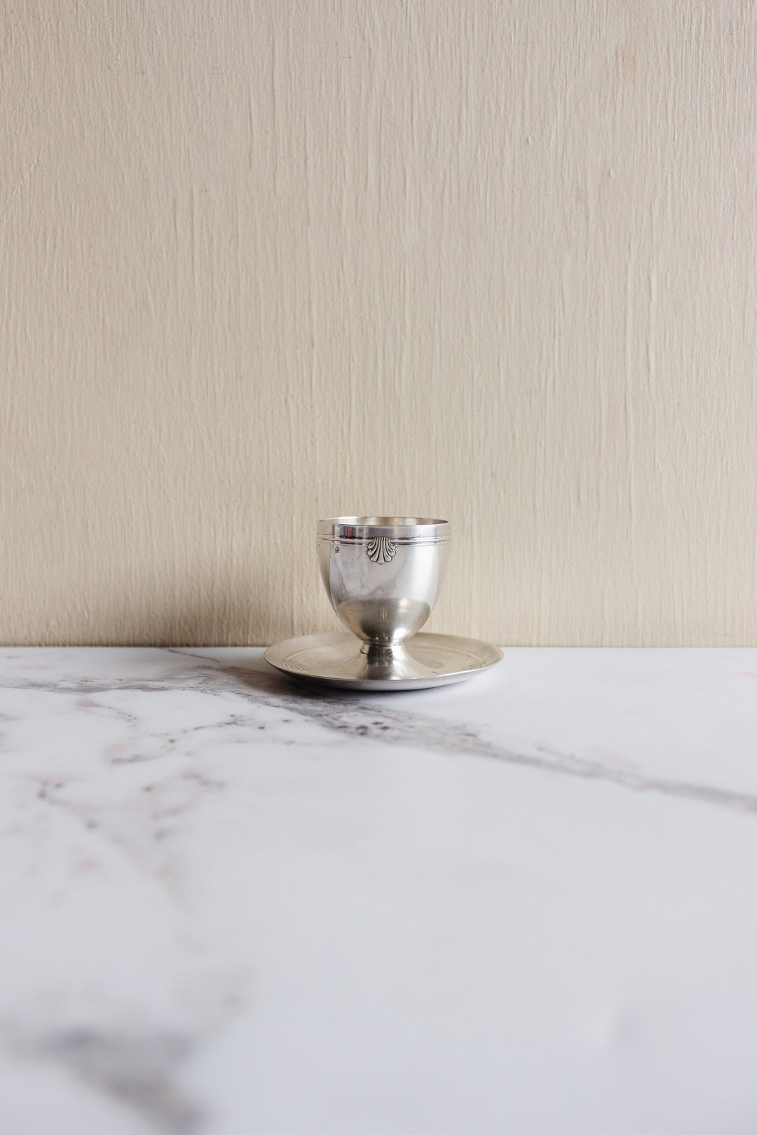 antique french silver plate monogrammed "DR" gift set